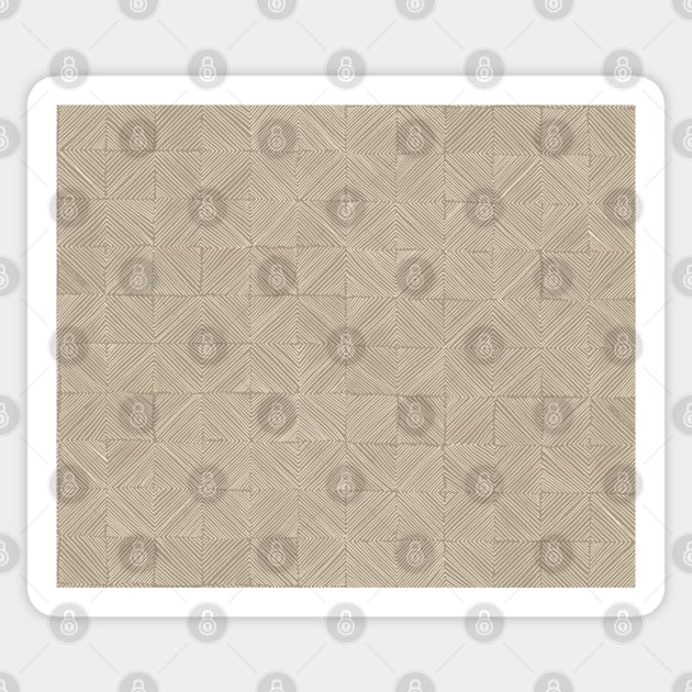 Sketcky organic lines in geometric formations of squares in taupe and cream Sticker by FrancesPoff